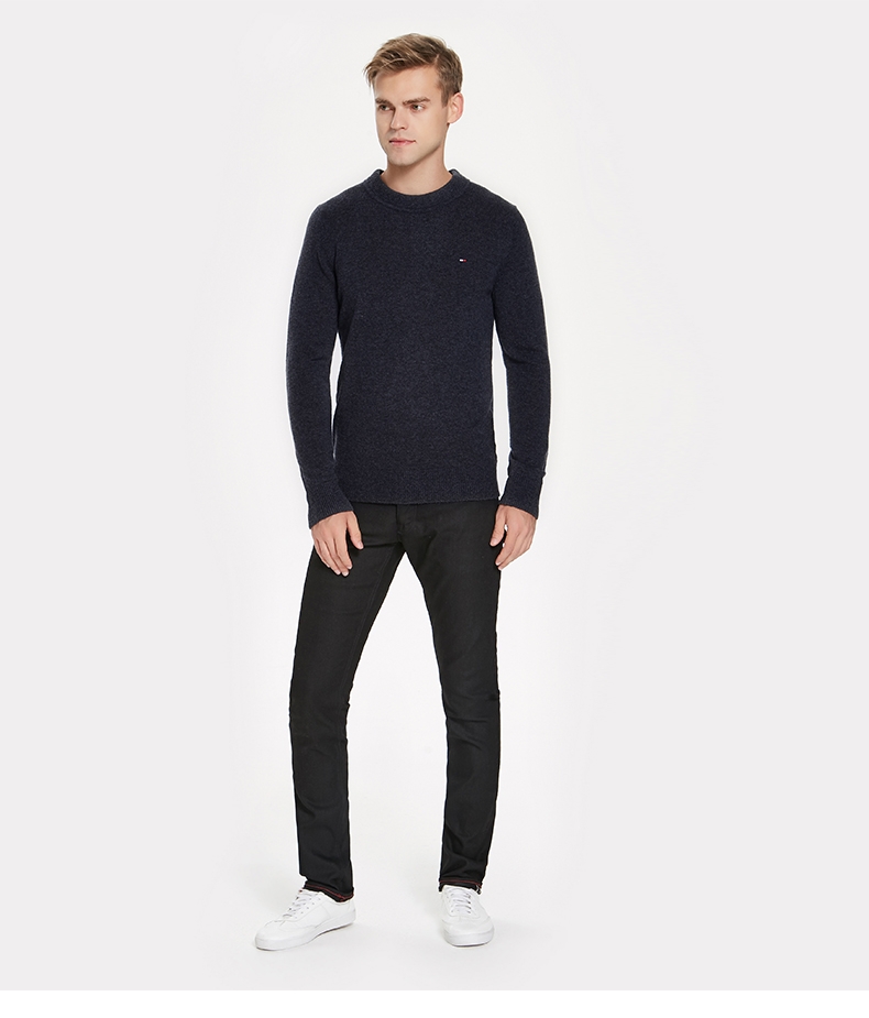 美国 TOMMY HILFIGER 100%精纺羊毛 男士圆领针织衫 图3