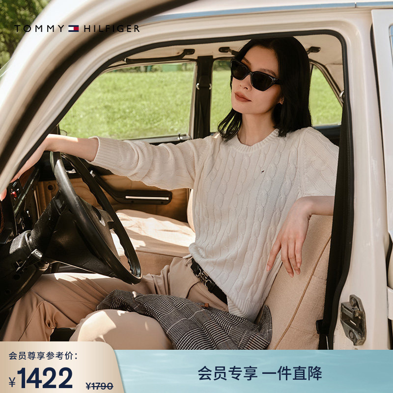 Tommy26 New Autumn Women's Clothing Includes Wool-Blend Elegant Commuter Cable-Knit Round-Neck Knitwear Cardigan Sweater