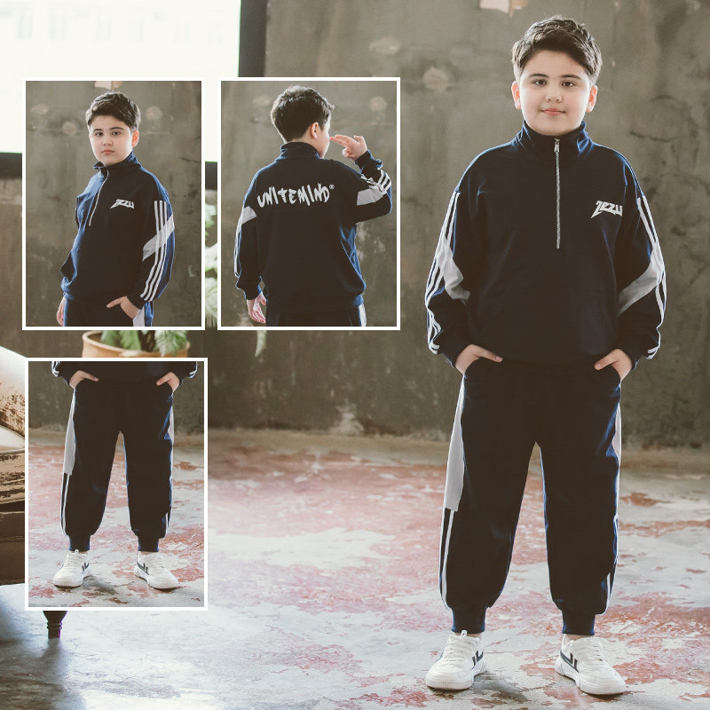 Fat Boy Autumn Clothing Suit Plus Fattening Up 2021 Spring New Loose Big Size Boy Spring Money Sports Two Suits