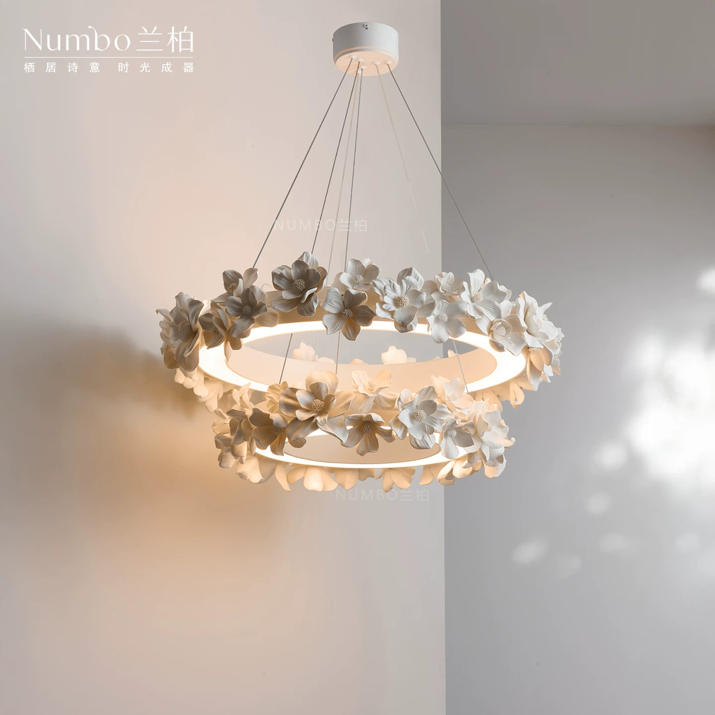 Retro genuine ceiling lamp for living room, design lights, french style, flowered