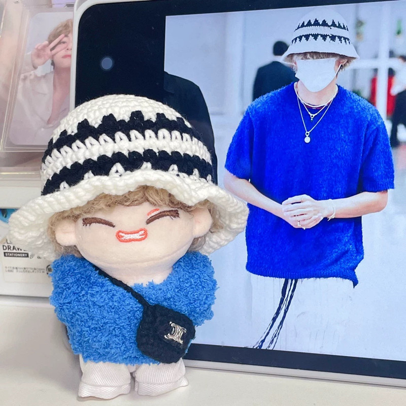 10cm Korean Bts (Bts) Plush Doll V Stuffed Toy Cotton Doll Bangtan (Bts) Kim Taehyung Same Style Doll Clothes