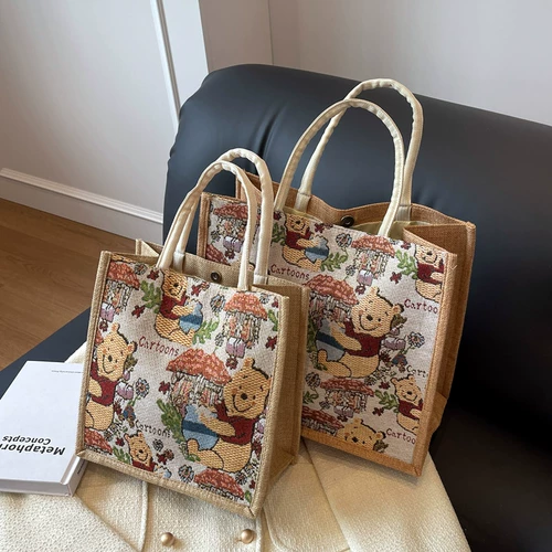 Шоппер, вместительная и большая брендовая льняная сумка, коллекция 2023