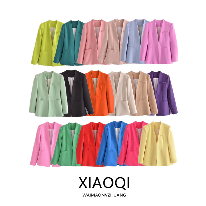 European and American Style 2024 Spring New Women's Elegant Lapel Slim-Fit Multi-Color Blazer 8135701 406