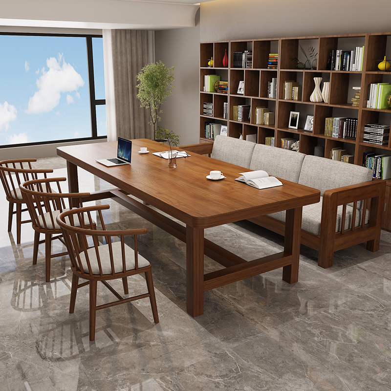 Solid Wood Desk for Home Office, Training Conference Table, Reading and Writing Desk, Large Long Table for Multiple People to Study