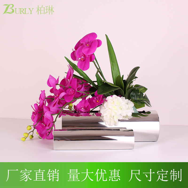 Home vase Stainless Steel Plated Flower Groove Fashion Art Flower Inserts innate Living Room Hotel