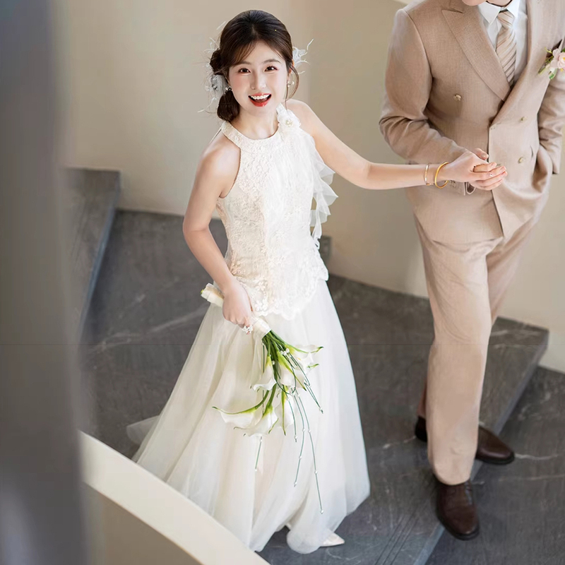 White Engagement Dress for Petite Brides, Morning Gown for Marriage Registration, Small White Dress, Wedding Attire, Everyday Wearable Suit White Engagement Dress for Petite Brides, Morning Gown for Marriage Registration, Small White Dress, Wedding Attire, Everyday Wearable Suit