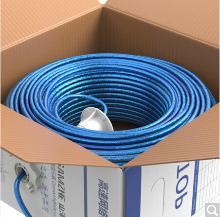 Shanze FTP-305 engineering single-shielded ultra-five types of anti-interference reduction attenuation pure oxygen-free copper network cable transparent blue