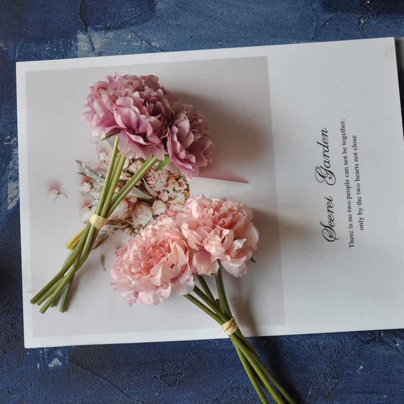 INS Nordic minimalist 5 Peony Emulation Flower Bouquet Hand Holding bouquet Home Living room Decorative Floral Pendulum