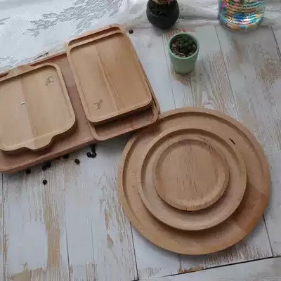 Tray Simple Japanese solid wood Beech tray Tea tray Tray Cake tray Fruit tray Sushi tray