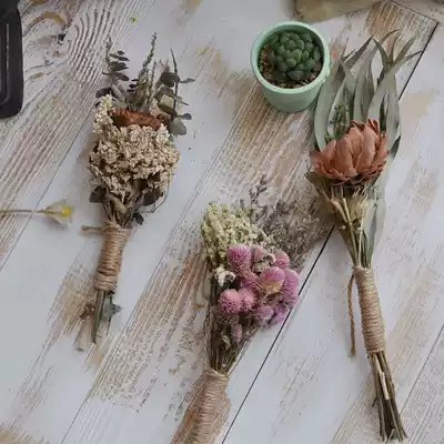 Dry flower bouquet ins simple mix and match Nordic combination retro small Lotus hipster combination bouquet living room