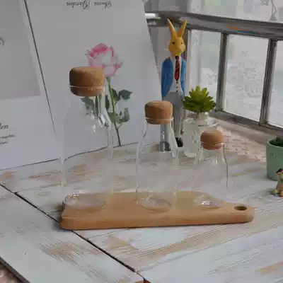 Glass jar simple cork glass storage jar tea jar coffee jar coarse grain jar Cork glass bottle