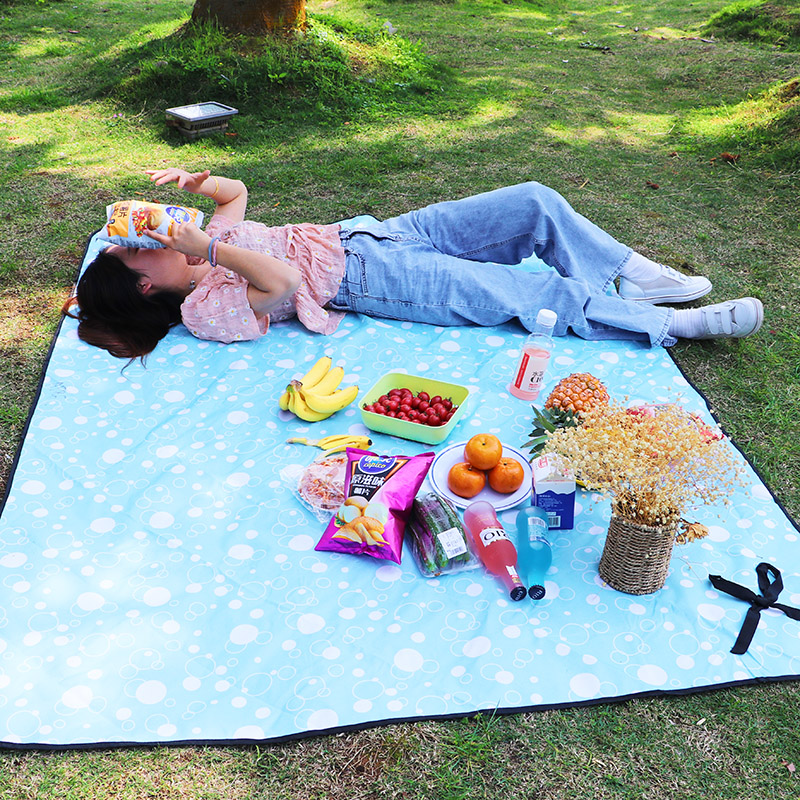 Picnic mat Outdoor portable waterproof hape moisture proof mat thickened large picnic mat ins wind large fresh grass mat