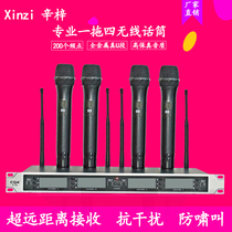 Professional stage wireless microphone one for two home ktv singing karaoke special u-segment moving coil microphone