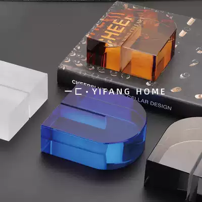 A modern simple creative Blue brown smoke gray arch type crystal decoration model house sample house sample house display center accessories