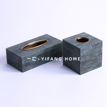 A sales office Hotel leather coffee table paper towel box model room living room table paper soft decoration decoration