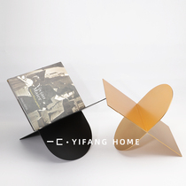 One X-shaped iron bookshelf newspaper rack soft decoration modern simple home model room sales office magazine rack