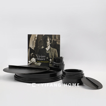 A simple modern black marble tray fruit plate Candlestick table living room Model Room soft decorations ornaments