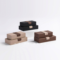 Yiyi Light Luxury Leather Jewelry Box Home Model Room Sales Office Bedroom Dressing Table Cloakroom Storage Ornaments