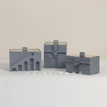 Yiyi modern architectural style resin jewelry box storage box model bedroom cloakroom dressing table ornaments