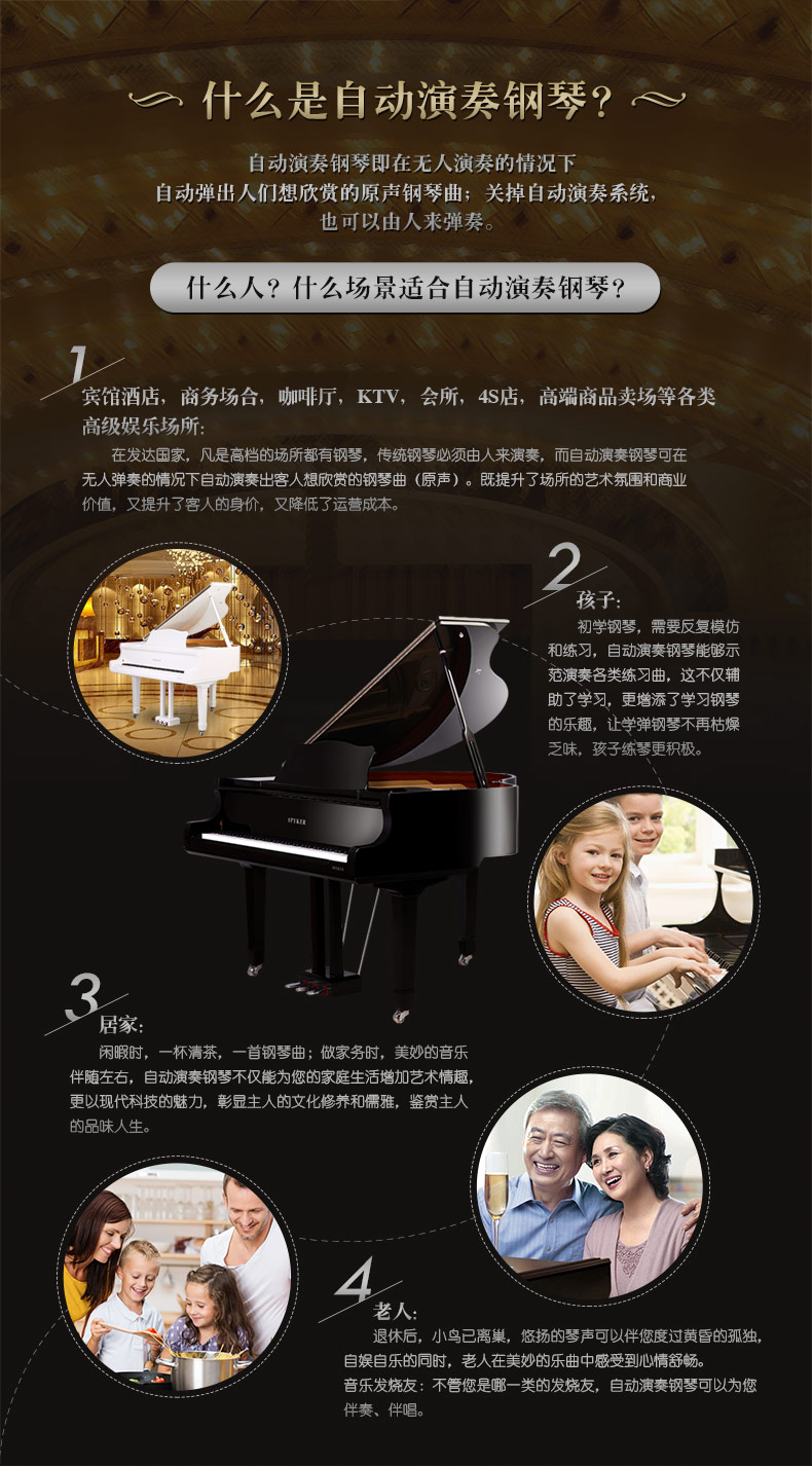 SPYKER British Spy Grand Grand Piano Hệ thống biểu diễn tự động Piano điện thương mại Piano ngang đàn piano