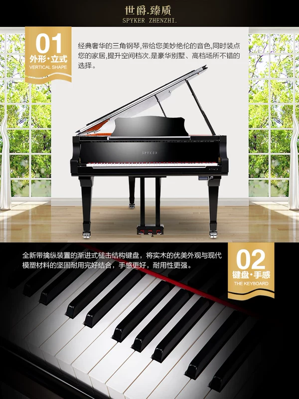 SPYKER British Spyker Hiệu suất cao grand piano 268 giao hàng grand piano sang trọng