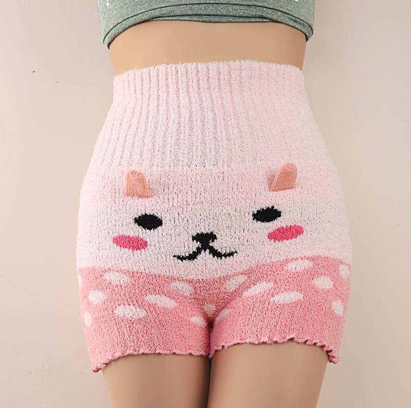 Backing warm palace pants Mao Mao pants thickened 3 points to prevent light-out home warm stomach autumn and winter warm shorts waist and abdomen girl