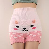 Backing warm palace pants Mao Mao pants thickened 3 points to prevent light-out home warm stomach autumn and winter warm shorts waist and abdomen girl
