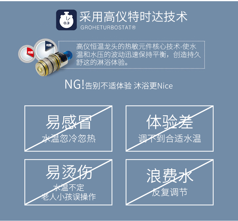 德国高仪 德国进口 升级经典款 恒温花洒套装 图21