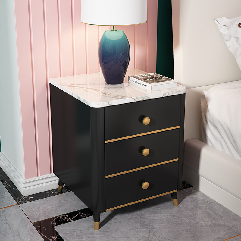 Nordic light luxury red marble bedside cabinet minimally modern bedside cabinet locker small household cabinet