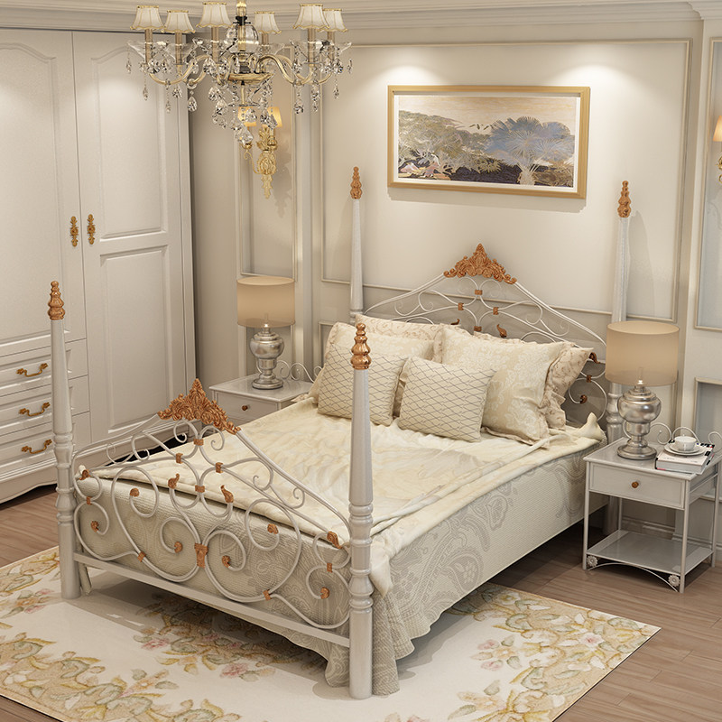 European Retro Bed Little Household Iron Bed Little Household Iron Bed Little Room Bed