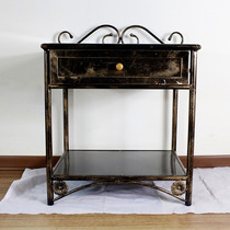 Iron bed bedside drawer bedside cabinet European bedside cabinet modern home to make furniture small cabinets new