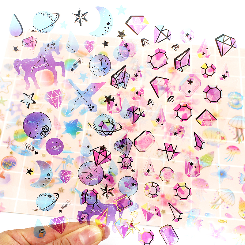 South Korean girl flat hand ledger little fresh and small stickers for children Cartoon self-glued and painted mobile phone decorative cup stickers