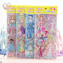 Korean child female Princess Dressup Barbie Doll Stickers Girl Girl Stickers Stickers with clothes Paste painting