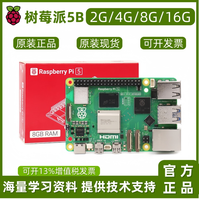 Raspberry Pi 5Th Generation Pi5 Development Board Kit Python Programming Linux Small Computer Raspberry Pi 5B8G