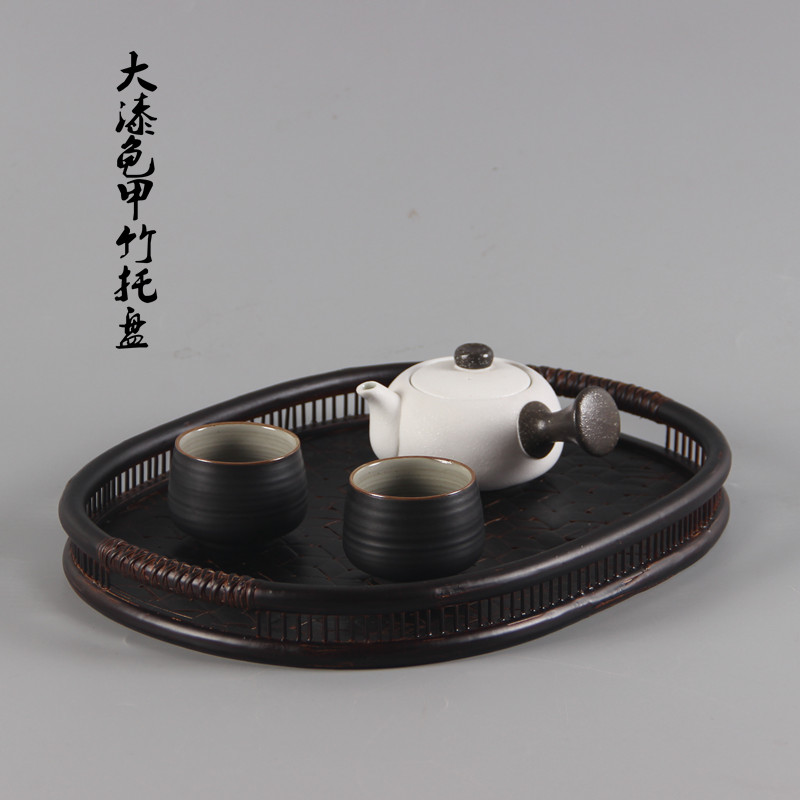 Day Style Bamboo Choreographer Large Lacquer Tea Rectangular Dry Bubble Nursery Tray Tea Props Containing Pan Snack Tray National Treasure Craft