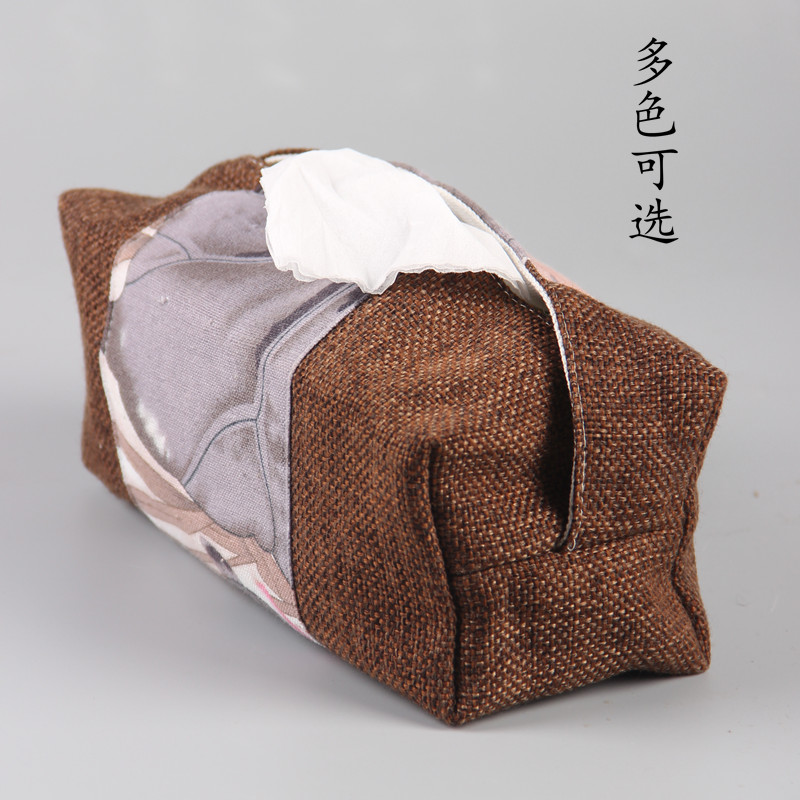 Tissue bag Handmade cotton and linen retro removable toilet paper bag storage bag Car fabric paper sleeve tissue box