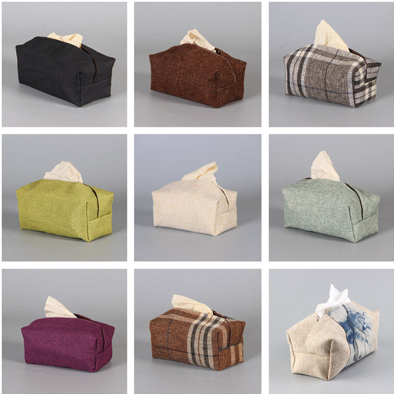 Paper towel box cloth art cotton linen Nordic living room toilet paper box car minimalist art freshener paper towels for home