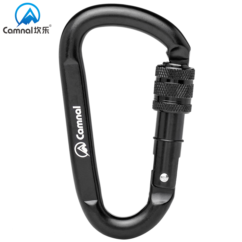 Kanle D-type steel lock carabiner outdoor climbing main lock lock fast padlock steel buckle Carbon steel large tension 30KN