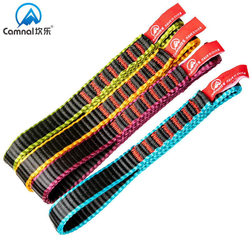 Fast hanging flat with outdoor rock climbing climbing protection equipped nylon fast hanging connection with short flat belt 12MM