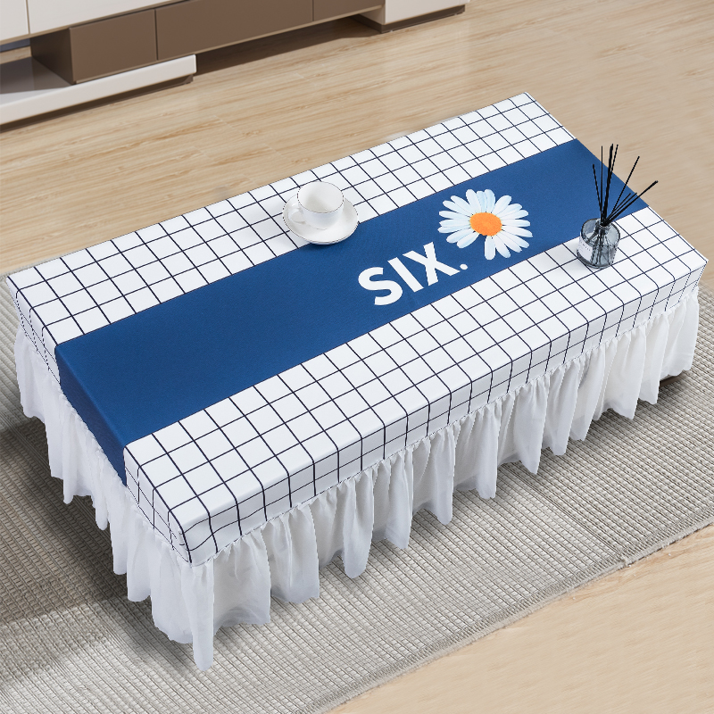 Tea table cloth cover fabric Waterproof Wrap Corner Nordic Desk Ins Rectangular Student Living Room Dust-Proof Anti-Slip Table Mat