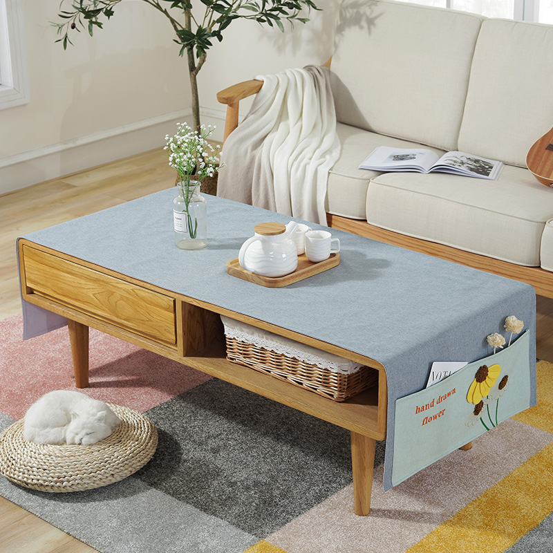 Tea towel tablecloth waterproof living room strip mesh red minimalist about modern cloth art cotton linen dust cover Gaib Nordic original