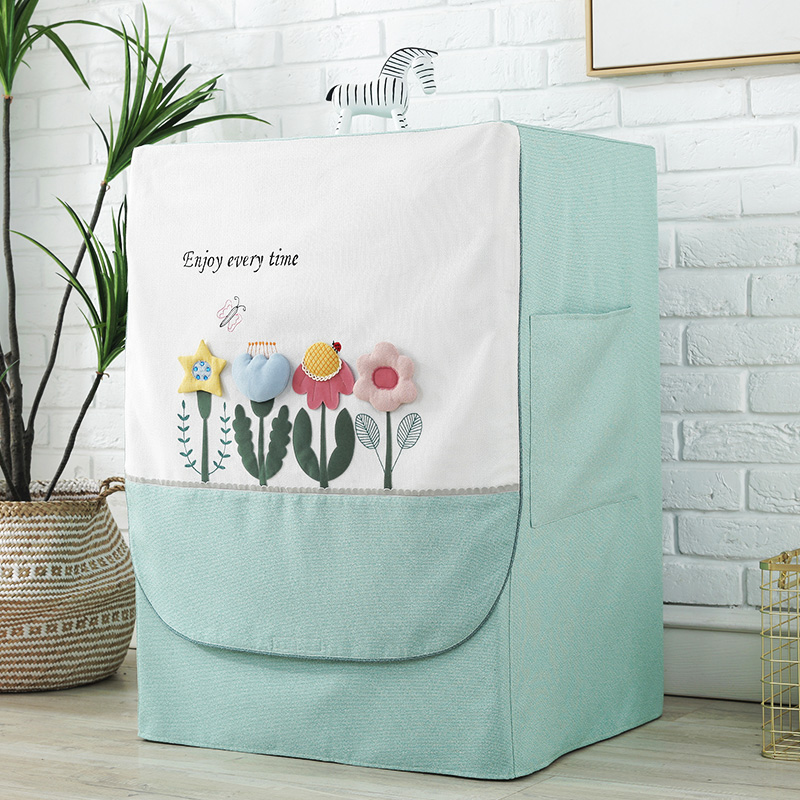 Drum washing machine cover cover waterproof sunscreen cover fabric washroom Nordic Panasonic Haier little swan front door open