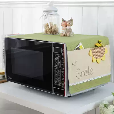 Microwave oven cover towel oven cover Cotton linen fabric cover Sunscreen oil-proof cover Universal Midea Grans dust-proof cover