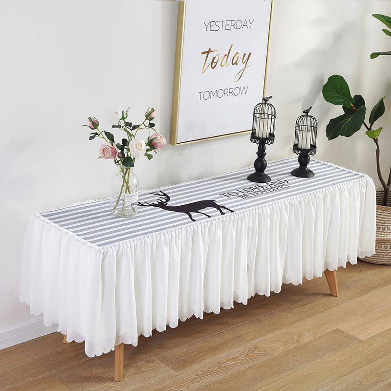 TV cabinet table cloth cover rectangular cloth art lace living-room simple waterproof shoe cabinet cover towel dust resistant Nordic ins