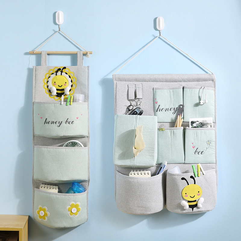 Storage bag hanging bag cute bedside door back wall hanging dormitory student large capacity multi-pocket sundries storage artifact