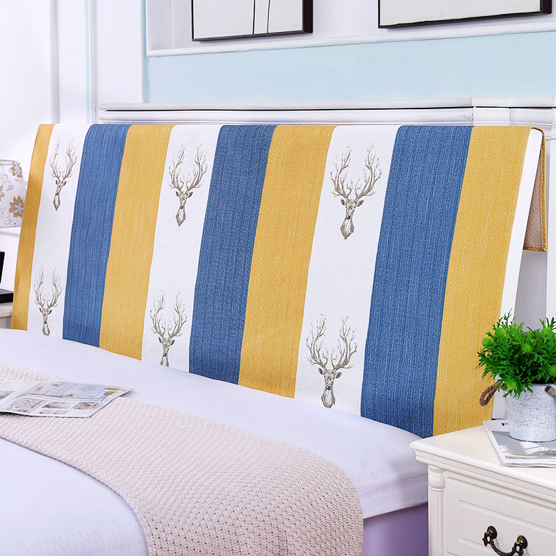 Nordic cotton bed head cover cover soft bag thickness and anti-slip removable simple modern universal bedhead protection set