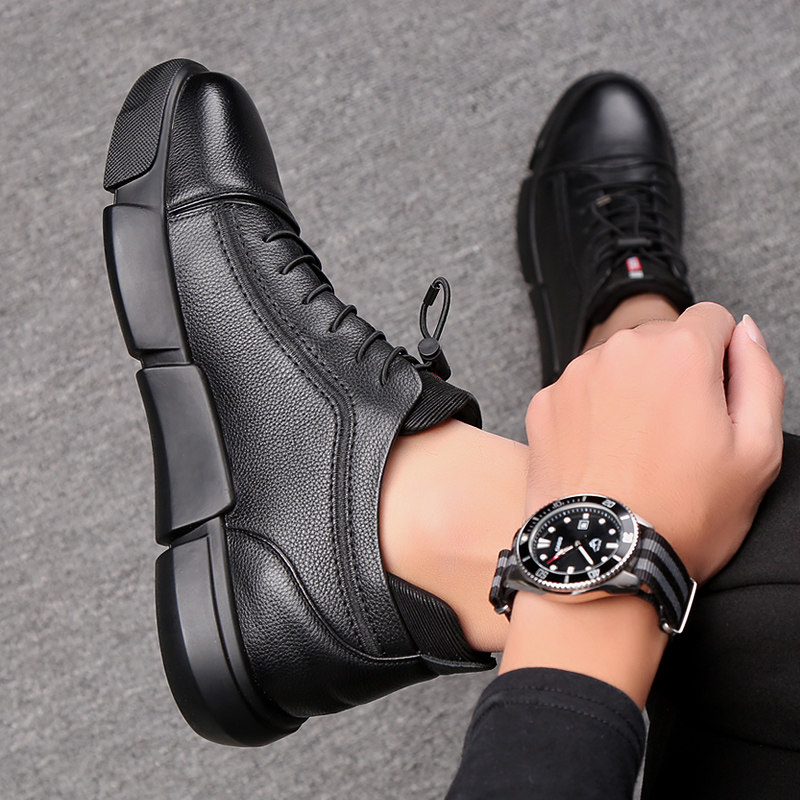 Men's shoes new 2020 Korean version of winter and autumn wild plus velvet cotton shoes casual shoes men's trendy shoes high tube shoes men