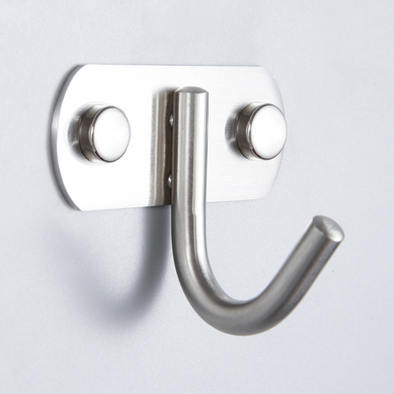 304 stainless steel adhesive hook kitchen make-up room free of punch hooks Living room door rear hanging clothes hook wall-mounted single hook