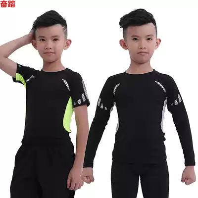 Children tights male gym clothes an aerobics basketball football priming long-sleeved stretch sports running quick-drying breathable