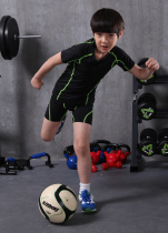 Childrens tights short-sleeved shorts fitness clothes primary school sports running elastic clothing breathable summer